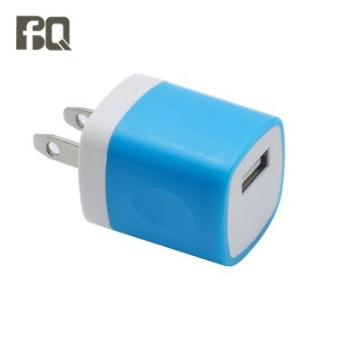 China Colorful Cheap Single Chargers 5w 5V 1A Mini Wall Travel Charger EU USA USB Port Custom Mobile Phone Manufacturers for sale