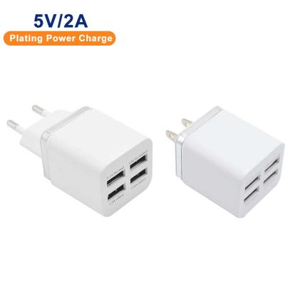 China Colorful Charger 5v 2.4 Usb Mobile Phone BFQ 4 Usb 12w 4 Usb Wall Portable Left Smart Phone EU/USA Cable Charger for sale