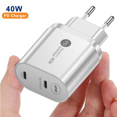 China Mobile Phone USB-C Type C Wall Palladium 40W Fast Charger Adapter Cargador Travel Wall PD Quick Charger For iPhone 13 for sale