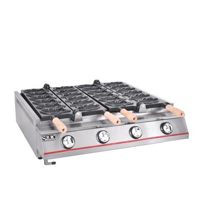 China Cheap Hotels Product Stainless Steel Gas Fish Cake Machine Fish Taikoyaki Waffle Maker Machine One Dish Chian With Six Fish for sale