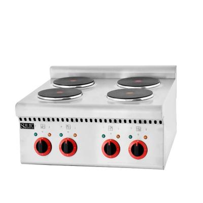 China Hotel Buffet Food Equipment 4 Burner Desktop Commercial Grill Table Top Heavy Duty Electric Cooking Hot Dish Range for sale