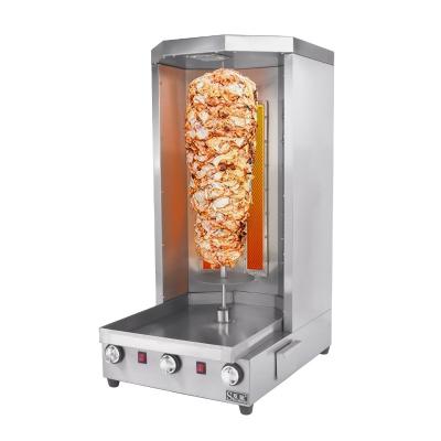 China Adjustable Meat Roast LPG Gas Doner Shawarma Machine 3 Three Burner Heating Propane Kebab Machine for sale