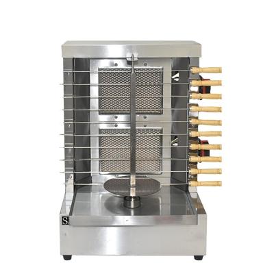 China 2 Burner with Skewer Middle East Adana Kebab Maker Skewer Automatic Desktop LPG Gas Stainless Steel Kebab Maker Gas Shawarma Chicken Machine for Sale for sale