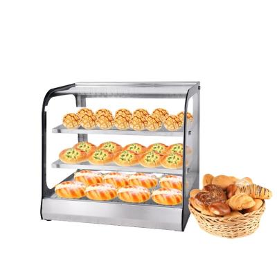 China Gray Color Transparent Glass Self Serving Electric Food China Worktop Food Cabinet Hot Fried Heating Cabinet for Buffet for sale