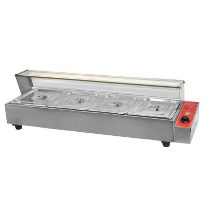 China Hotels Bain Marie With Glass Table Top Electric 4 Pans for sale