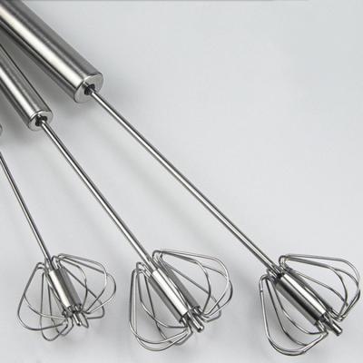 China Sustainable Creative Semi-automatic Revolving Egg Beater 304# Stainless Steel Egg Beater for sale