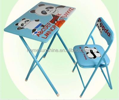 China Metal Baby Writing Table and Folding Chair Set for sale