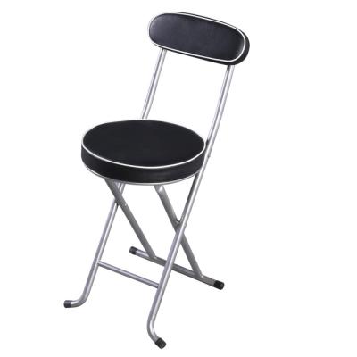 China Leisure Chair Around Seat Thick Soft Black PU Metal Folding Chair Steel Foldable Chair for sale