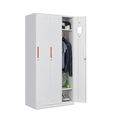 China (Size) Good Quality Adjustable Cold Rolled Steel Sheet Metal Locker 3 Door Locker for sale