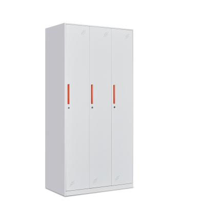 China Adjustable (Height) Knock Down Structure Metal Clothes Locker 3 Door Metal Locker For Gym For School for sale