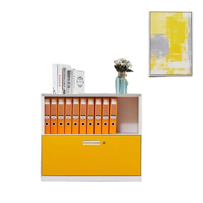 China (Other) modern adjustable desk and household low price single drawer two layers of yellow steel cabinet for sale