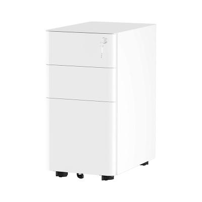 China Durable Shellymay 3-Drawer Metal Filing Cabinet Office Drawers with Keys Compact Slim Portable Filing Cabinet Desktop Storage for sale