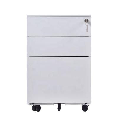 China Large Size Durable shellymay 3 Drawer File Cabinet Metal Locking Under Desk Filing Cabinet With Wheels For Office Home Fully Assembled for sale