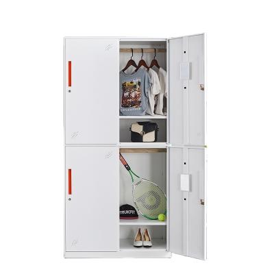 China Adjustable (Height) Knock Down Structure , 4 Door Metal Locker White Metal Cupboard for sale