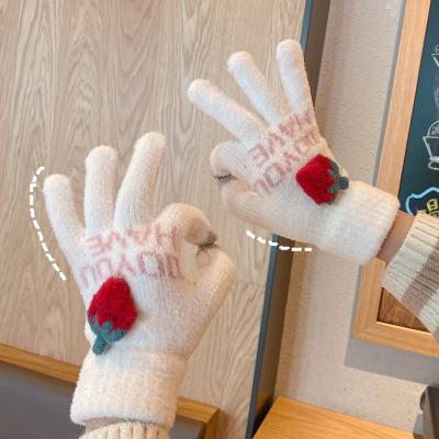 China Bel Touch Screen Strawberry Winter Touch Plush Warm Gloves for sale