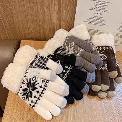 China Plush Winter Touch Screen Snow Bel Warm Gloves for sale