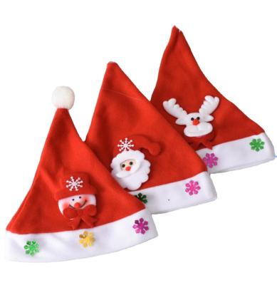 China Decorative Cartoon Children Splendor Flannel Picture Gifts Funny Christmas Hat for sale