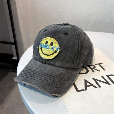 China COMMON Fringed Smiley Face Rhinestone Character Trucker Vacation Summer Baseball Sports Outdoor Sports Hat Freestyle Hip Hop for sale