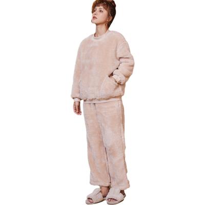 China 2021 new products QUICK DRY autumn and winter home care women plus size knitted to launch three-piece pajamas for European and American for for sale