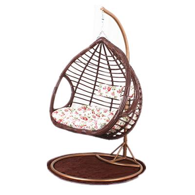 China Leisure Super Comfortable Wicker Balcony Egg Hanging Chair With Cushion Comfortable Bedroom Swing Chair With High Quality Metal Stand And Pillow for sale