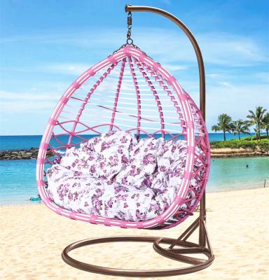 China Super Comfortable Outdoor Patio Wicker Hanging Chair Rattan Balcony Hanging Egg Swing With Comfortable Cushion High Quality Garden Furniture for sale