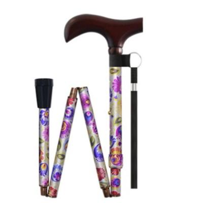 China Four section aluminum alloy foldable walking cane for elder for sale