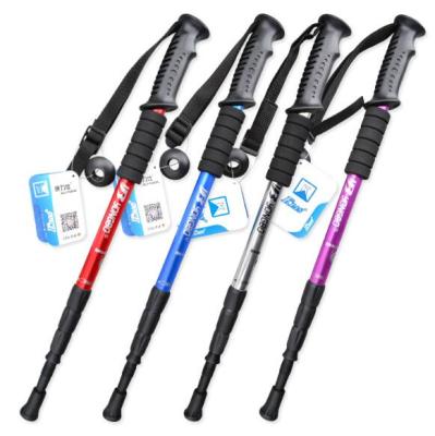 China 7075/6061 Aluminum Alloy Three Section Telescopic Trekking Pole Adjustable for sale