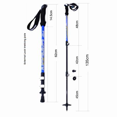 China Outdoor Camping Hiking Flip Lock Trekking Pole Moving Outdoor Walking Stick for sale