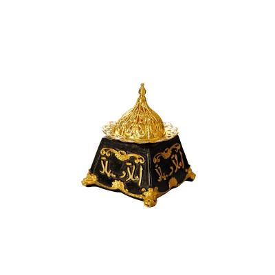 China Eid Gold Mubkhara Incense Burner Incense Tower Resin Censer Arabian Charcoal Burner Unique Holders for sale