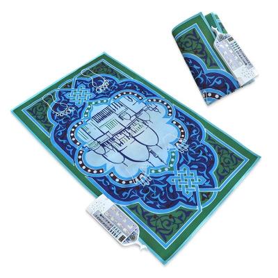 China Factory Customized Non-slip Design Green Soft Latex Prayer Blanket Muslim Electronic Interactive Mat For Kids for sale