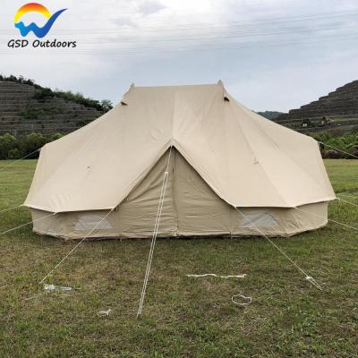 China Outdoor Mongolian Glamping Tent Safari Camping Luxury Tent Large Water Proof Canvas Yurt Bell All Season Camping Family Dome Tent for sale