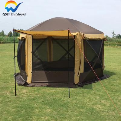 China Water Proof and Pop Tent Winter Fishing Family Hexagon Noise Proof Outdoor Camping Hunting Automatic Tent All Season Waterproof Ice Fishing Tent for sale