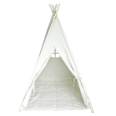 China Indoor Indian Teepee Tent Water Proof Natural Fabric White Children Kids Play Teepee Tent For Indoor Outdoor for sale