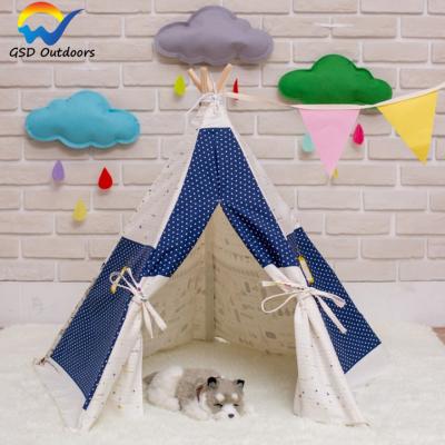 China Indian Breathable Indoor Warm Winter Dog Teepee Puppy House Tent Pet Cat Tent House Dog Kennel Up Teepee Tent Bed for sale