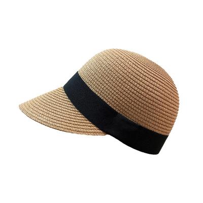 China Equestrian Straw Sun Hat Women Summer Travel Beach Leisure All-match Sunscreen Korean Straw Outdoor Striped Straw Hat for sale