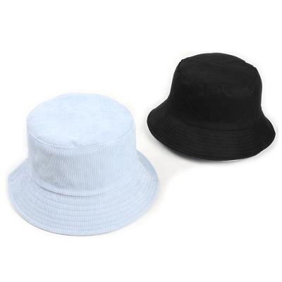 China Fashion Vintage Corduroy Bucket Hat Reversible Cotton Twill Canvas Sun Fishing Sun Hat Unisex for sale