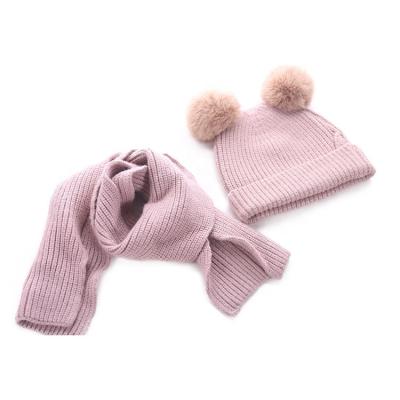 China COMMON Winter Kids Beanie Hats and Scarf Set for Girls Boys Toddler Warm Fleece Liner for sale