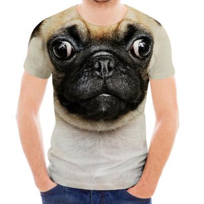 China Custom Apparel Manufacturers Anti Shrink Pug Dog Printing Wholesale Men's Sleeveless T-shirts Hiphop Streetwear Gym T-shirt for sale