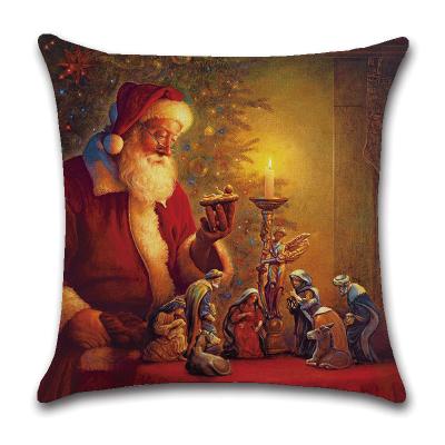 China Wholesale Decorative Printed Tile Canvas Cases Anti-Pull 2022 Square Christmas Custom Pillow Covers 18