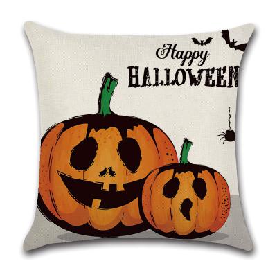 China Wholesale Custom Anti-Pull Logo Decorative Printed Linen Square Throw Photo Halloween Travel Floor Cushion Covers 18