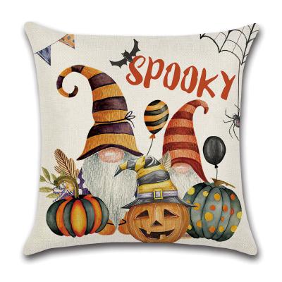 China Wholesale Custom Anti-Pull Logo Decorative Printed Linen Square Throw Photo Halloween Travel Floor Cushion Covers 18