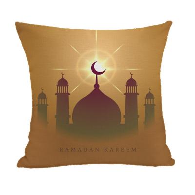 China Decorative Printed Canvas Picture Eid Pillow Case Muslim Islamic Anti-Pull Custom Square Throw Covers Cushion Pillows Cases for sale