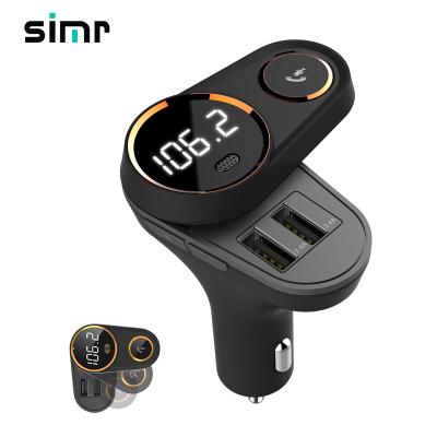 China Rotary simr dual 4.8A USB music MP3 USB car charger bluetooth car kit car mp3 player fm audio transmitter for sale