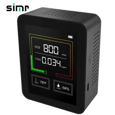 China Indoor Compact Ambient Multi Portable Portable Ambient Gas CO2 Meter Mini Battery Air Quality Mini Battery LCD Display Simr Detector Auto Air Quality Monitor CO2 for sale