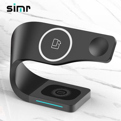 China Stand 15W Wireless Simr Fast Wireless Charger Dock Dock Reference 4 in 1 Magnetic Wireless Charger for iwatch AirPods iPhone Wireless Charger for sale