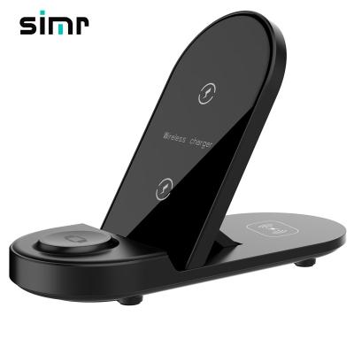 China 15W Wireless Simr Fast Charging Adjustable Magnetic Fast Charging iPhone for iwatch for Airpods magsafe 3 in 1 Wireless Charger Stand for sale