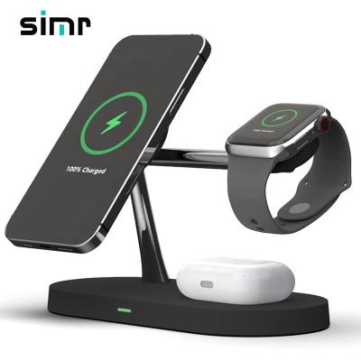 China Night Light Table Lamp Simr 5 In 1Touch Light QI Magnetic Wireless Fast Charging Dock Charger Stand For iPhone Wireless Charger for sale