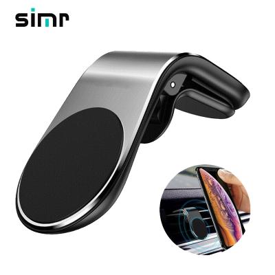 China Universal 360 Rotation Simr L Shape Magnetic Car Phone Holder Air Vent Mount Stand Car GPS Mobile Cell Phone Holder for sale