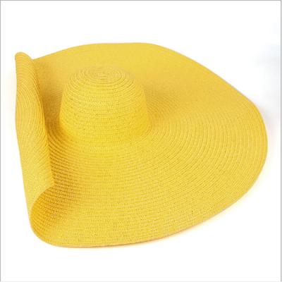 China Lady Wheat Womens Floppy Floppy Wholesale Sun Beach Hat Luxury Oversized Striped Natural Straw Hats for sale