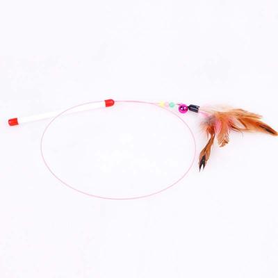 China Sustainable Manufacturers wholesale feather pet cat-teasing stick color interactive cat-teasing toys for sale